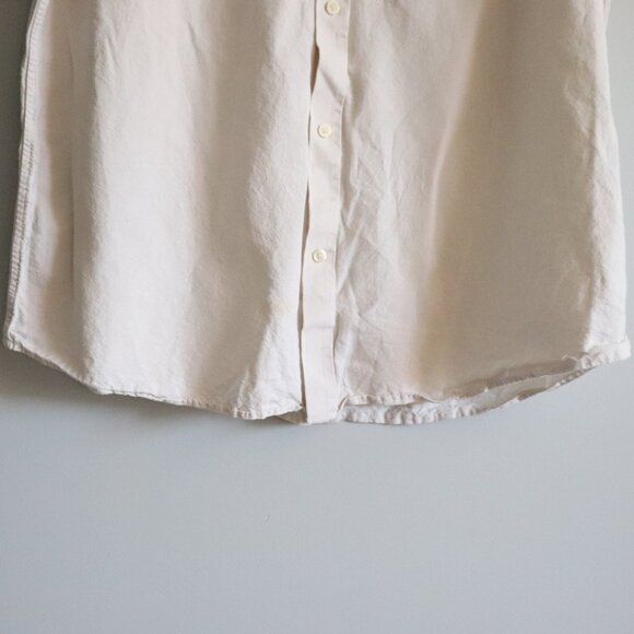 Banana Republic Mens White Sz XL Slim Fit Linen Collared Button Down T-Shirt Top - Picture 9 of 12